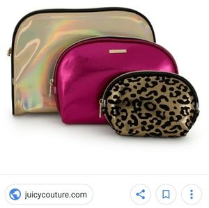Juicy couture set of 3 dome shape zipper bags